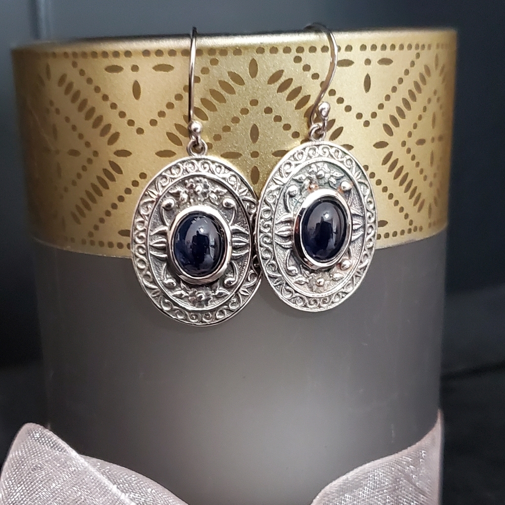 Sterling Sapphire Earrings - Picture 8 of 16